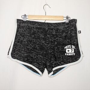 Andrew Christian Mens Black Sheer Mottled Varsity Runner Shorts XL NWT